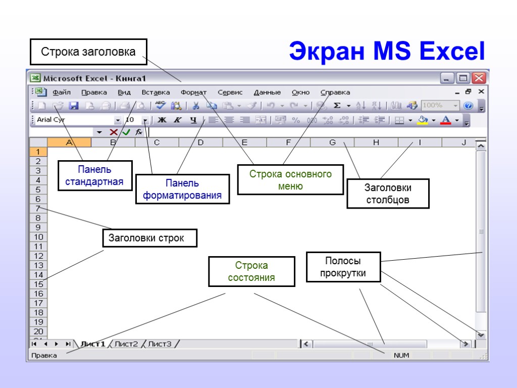 Экран MS Excel